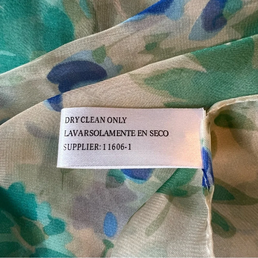 Extra Long Sheer Watercolor Floral Scarf